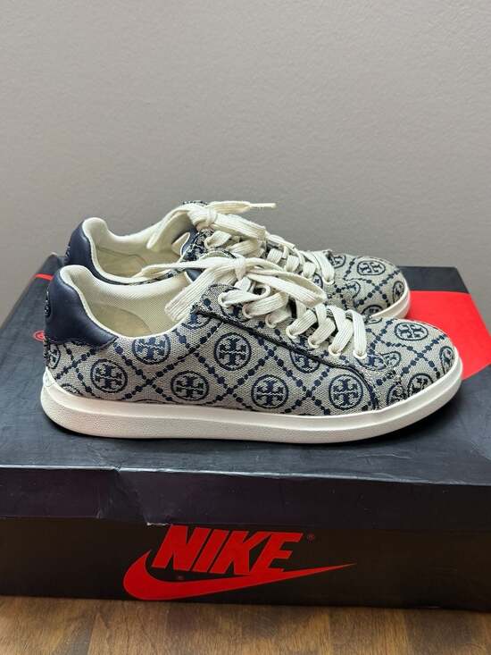 Tory Burch Shoes - 8W Tory Burch Howell T Monogram Jacquard Sneakers